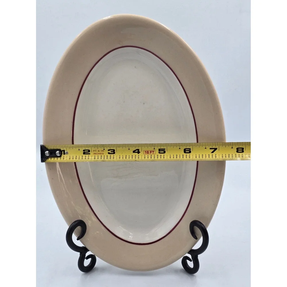 Buffalo Pottery China Vintage 1930's Cafe Au Lait Lamelle Oval Platter‎ RARE
